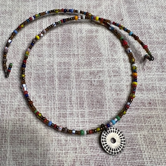 Silpada Jewelry - Silpada Choker Neckace with Tiny Glass Beads and Sterling Pendant